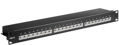 MICROCONNECT Patch panel CAT6, 24 porta, 19"
